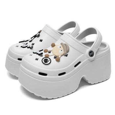 Сандалии на толстой платформе Diy 2024, летние женские летние сабо Eva с толстой подошвой, садовые туфли для женщин 2024, новые нескользящие шлепанцы с закрытым носком