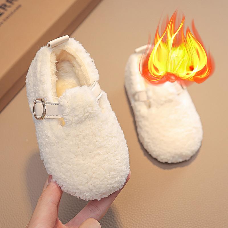 Детская хлопковая обувь Zapatos Niña Velvet 2024 года, зимняя новая домашняя обувь для мальчиков, теплая повседневная обувь для девочек, нескользящая детская обувь, обувь для младенцев