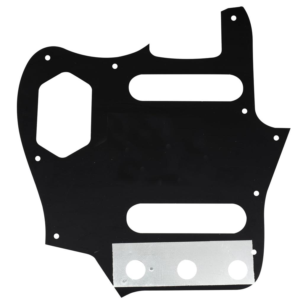 Musiclily Pro 10-Hole 65 60s Jaguar Pickguard for Fender American 60s Jaguar, Black, 3-Piece Set