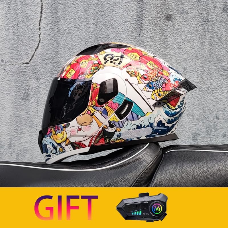 ORZ Мотоциклетный шлем Модульный шлем-флип с двойным визором Полнолицевой шлем Поставляется с Bluetooth-наушниками Модель 103