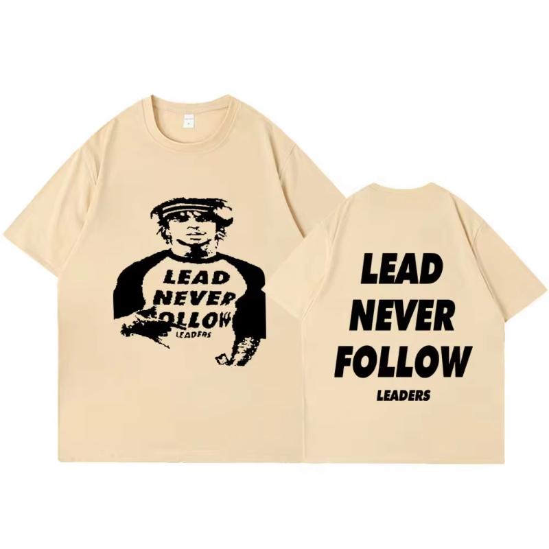 Футболка унисекс с принтом рэпера Chief Keef 'Lead Never Follow Leaders', женская, хип-хоп, винтажная, хлопок, повседневная, мягкая, оверсайз