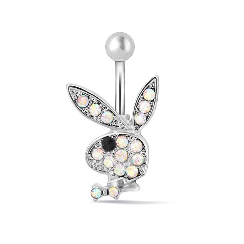 Кольцо для пупка из нержавеющей стали с изображением кролика из мультфильма, пирсинг пупка, украшения для тела