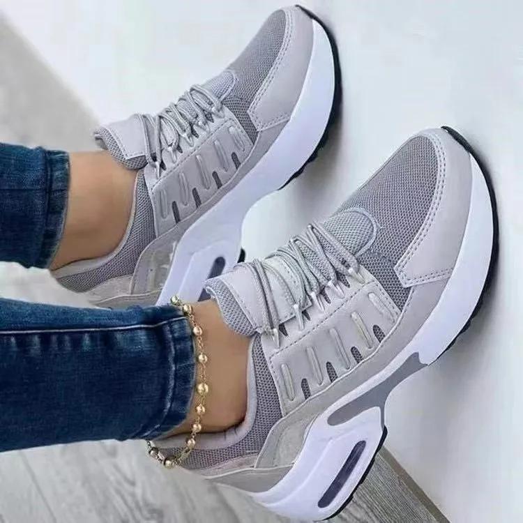 Womens Sneakers Stylish Casual Shoes for Women Lace-up Breathe Zapatos Para Mujeres Flat Base Anti-slip Woman's Sports Shoes
