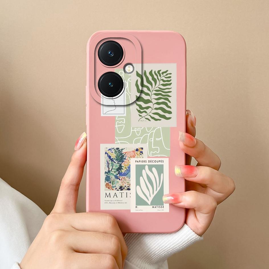 Чехол для телефона для Vivo Y27 V29 Lite Y36 Pro X90 Y17S Y78 + Задние обложки Модные этикетки Защита камеры Мягкий жидкий силикон Роскошный корпус для Vivo Capas