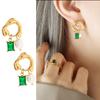 Ins французский стиль персонализированные зеленые циркониевые серьги изысканные искусственные жемчужные серьги-подвески для женщин ювелирные изделия с пряжкой для ушей