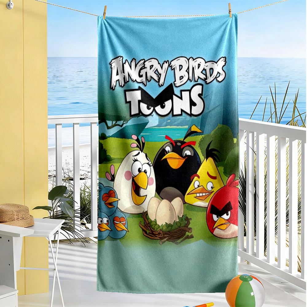 Angry Birds Beach Towel Soft Durable Quick-Dry Comfortable Lightweight Perfect for Traveling Yoga Camping and Swimming