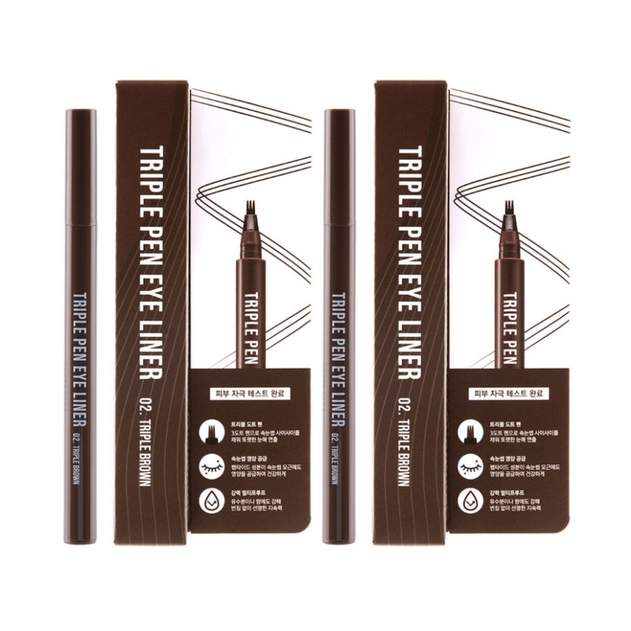 Подводка для глаз RiRe Triple Pen 02. Тройной коричневый 0,9 г*1 шт/2 шт