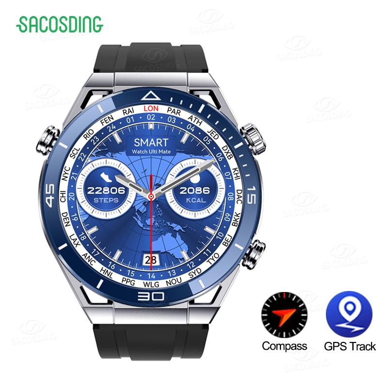 Бизнес Ultimate Smart Watch для мужчин Huawei Bluetooth Call Compass Nfc 100+ Sprots Smartwatch водонепроницаемые часы Ios