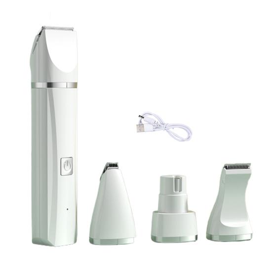 1 Set Cat Hair Trimmer Quiet Cordless Handheld Dog Shaver Clipper USB Charging 4-in-1 Electric Pet Grooming Kit with 4 Blade for Long Hair Pets