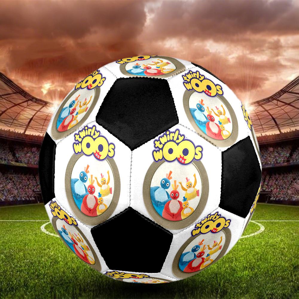 Twirlywoos Indoor Soccer Ball Colorful Machine Stitched PVC Size 5 Team Training Competition Ready Durable High-Bounce Cool Sports Gift
