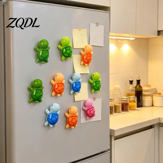 3D Fridge Magnet 5Pcs Mini Resin Turtle Refrigerator Magnet, Colorful Tortoise Magnets Home Office Kitchen Locker Decorative Accessories Animal