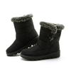 Women Autumn Winter Rabbit Fur High Barrel Warm Velcro Waterproof Snow Boots