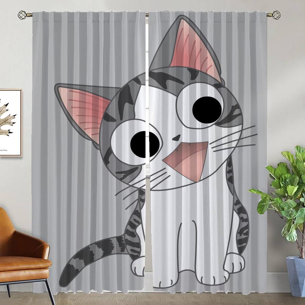 Chis Sweet Home Shades Home Interior Curtains for Living Room Tulle for Bedroom Blackout Curtain Partition Halloween Decoration