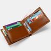 Мужской кошелек из натуральной кожи тройного сложения с отделениями для карт и горизонтальным отделением для монет