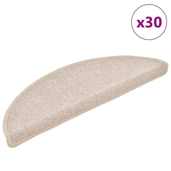 VidaXL Stair Treads 30 Pieces 56 X 17 X 3 Cm Taupe Semicircular 3365739