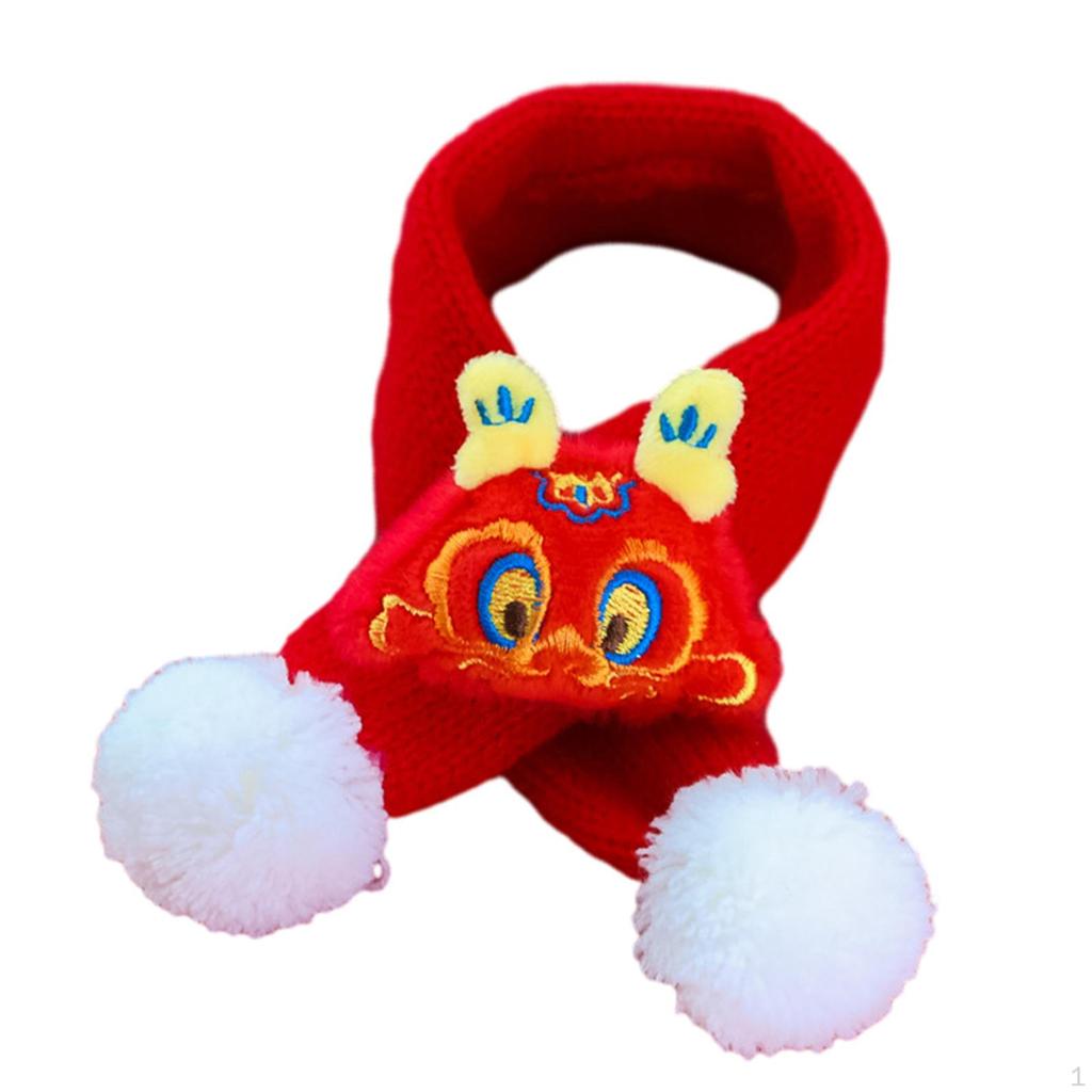 Вязаный шарф для кошек, аксессуары на год питомца, моющиеся, утеплитель для шеи для щенков