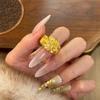 Glittering Rhinestone Accent Ring Luxury Gold Plated Ring Floral Adjustable Ring  Birthday Gift