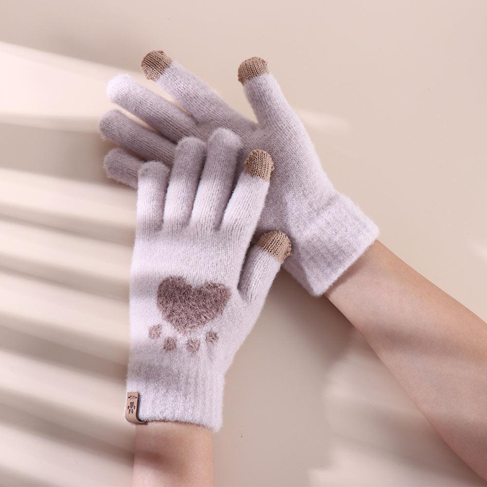 Кошачья лапка плюс бархатные эластичные перчатки для любви женские перчатки шерстяные варежки перчатки для вождения