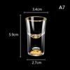 Luxury Crystal Glass Vodka Glass Sake Shochu Glass Bar Liqueur Gold Foil Glass Tea Cup High-end Gifts Hard Liquor Cups
