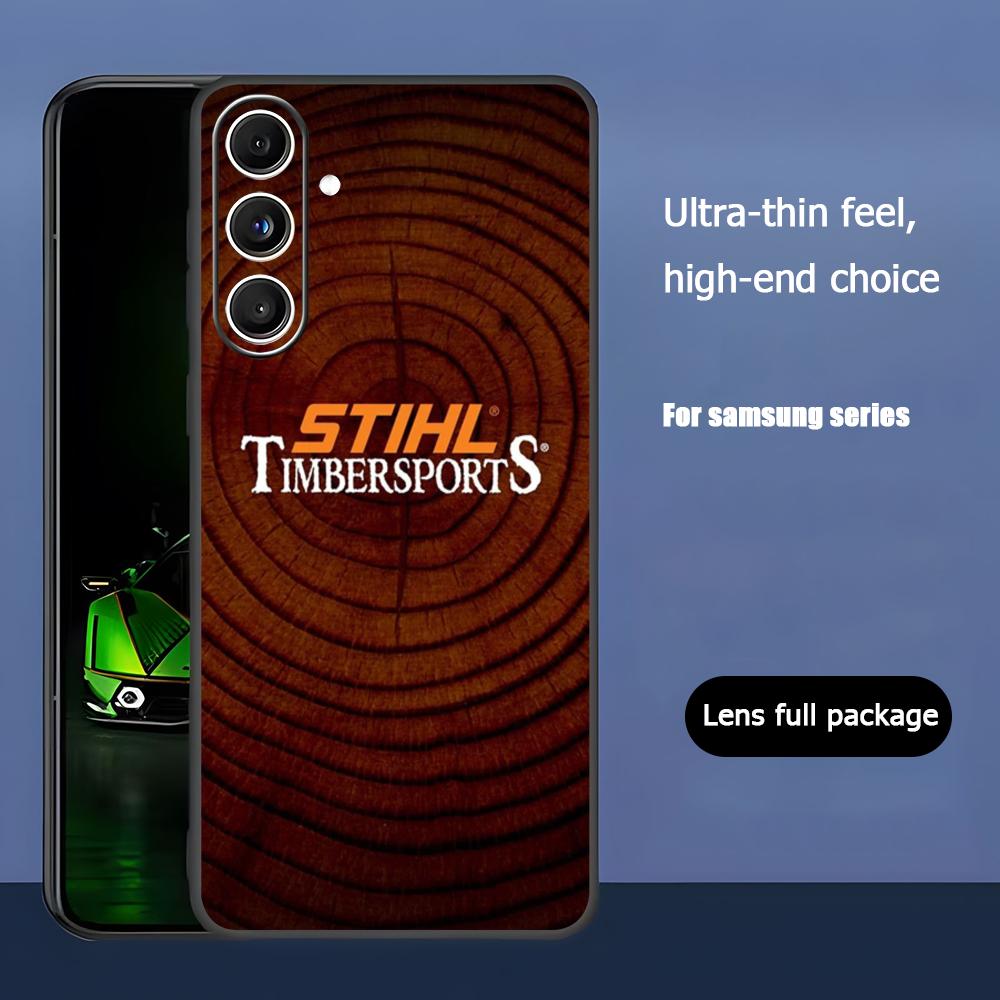Логотип бренда инструмента S-STIHL Чехол для телефона Samsung Galaxy S25 S24 S23 S22 S21 S20 Plus Ultra Note20 Мягкий Черный