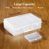 Clear Photo Storage Box 16 Inner Organizer Cards Keeper Craft Storage Case  Stickers