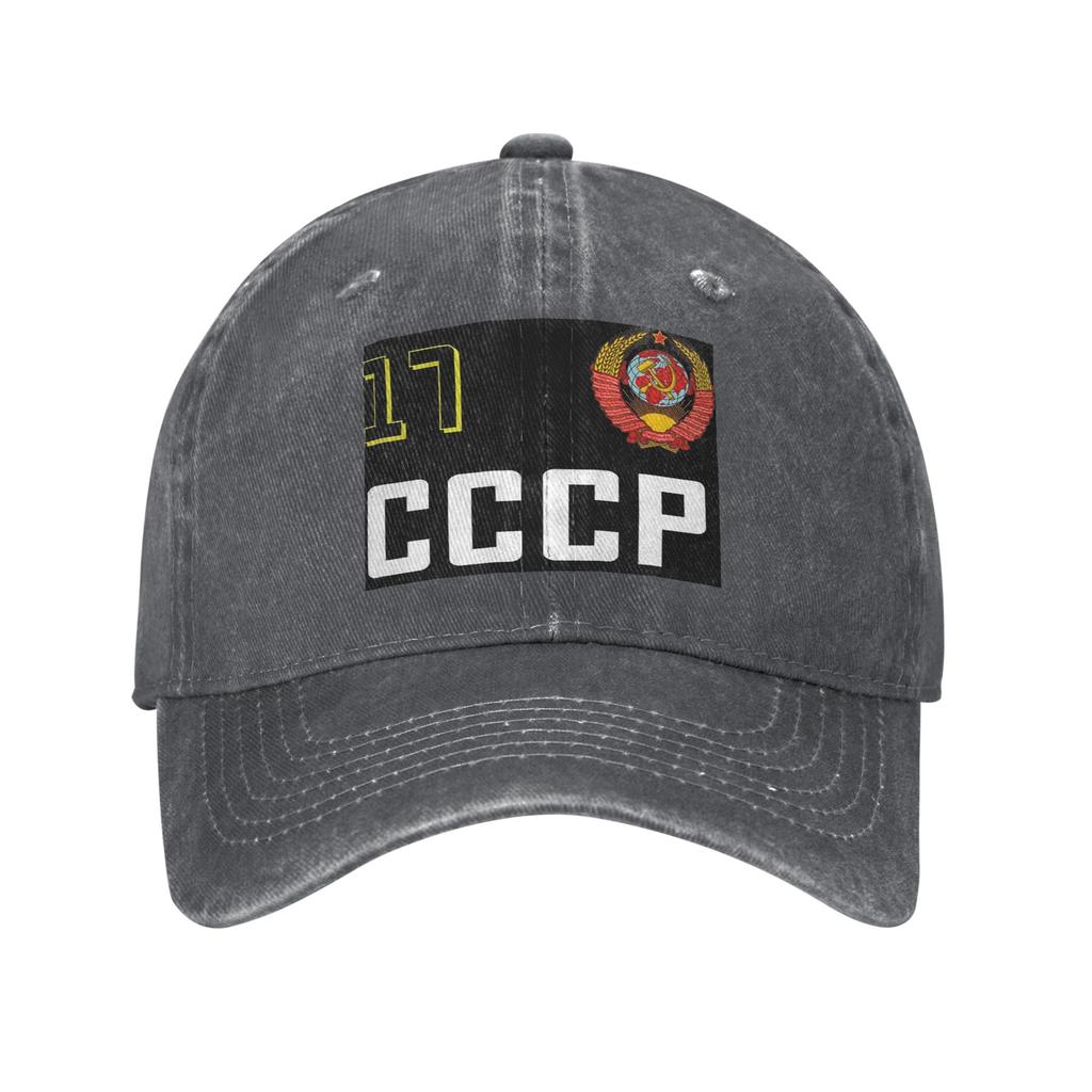 USSR Hammer And Sickle CCCP Russian Soviet Flag Denim Fabric Baseball Caps Snapback Baseball Hats Breathable Casquette Outdoor