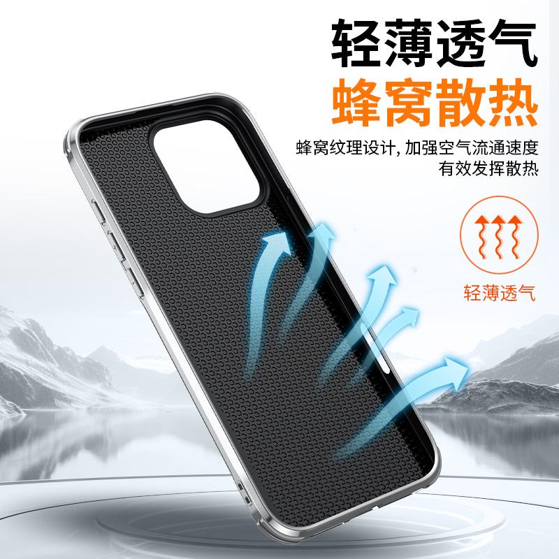 Применимый чехол для мобильного телефона iPhone 17Promax Apple 16 гальванизированная гладкая кожа противоударный кожаный узор 15PRO защитный чехол