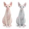 Pvc Crafted Beautifully Sphynx Cat Figurine Canadian Hairless Cat Model For Displays Elegant