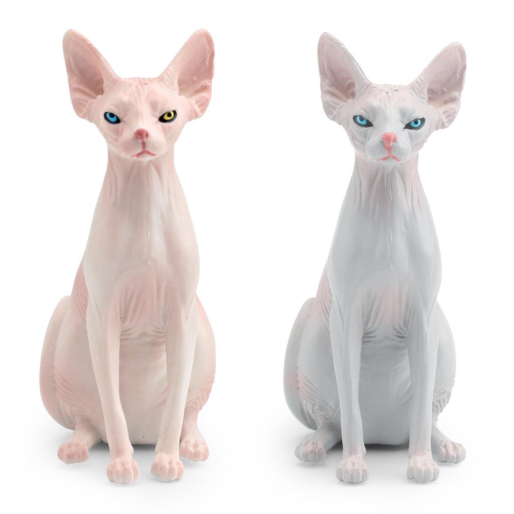 Simulation Animal Pet Cat Model Toy Canadian Hairless Cat Sphinx Cat Static Doll Ornament