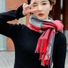 Soft Classic Plaid Scarf Wool Long Neckscarf with Tassel Soft Knitted Wool Scarf  Outdoor