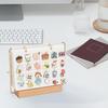 Pin Display Organizer Brooch Pin Holder Felt Pin Storage Pages Pin Collection Storage Calendar 6 Pages with Wooden Stand for Desktop Display