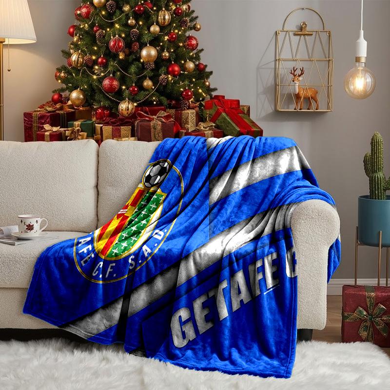 Getafe Crest Design Throws Blanket Flannel Blankets Plush for Couch Bed Gifts for Men Women Travel picnic blanket Christmas fan gifts