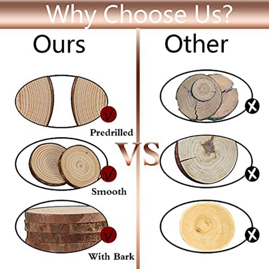 Хорошие-Натуральные Деревянные Чипсы Необработанные DIY Изделия Ручной Работы Предварительно Просверленный Круглый Деревянный Круг Искусство Кантри Деревянная Чипса Декорация-A