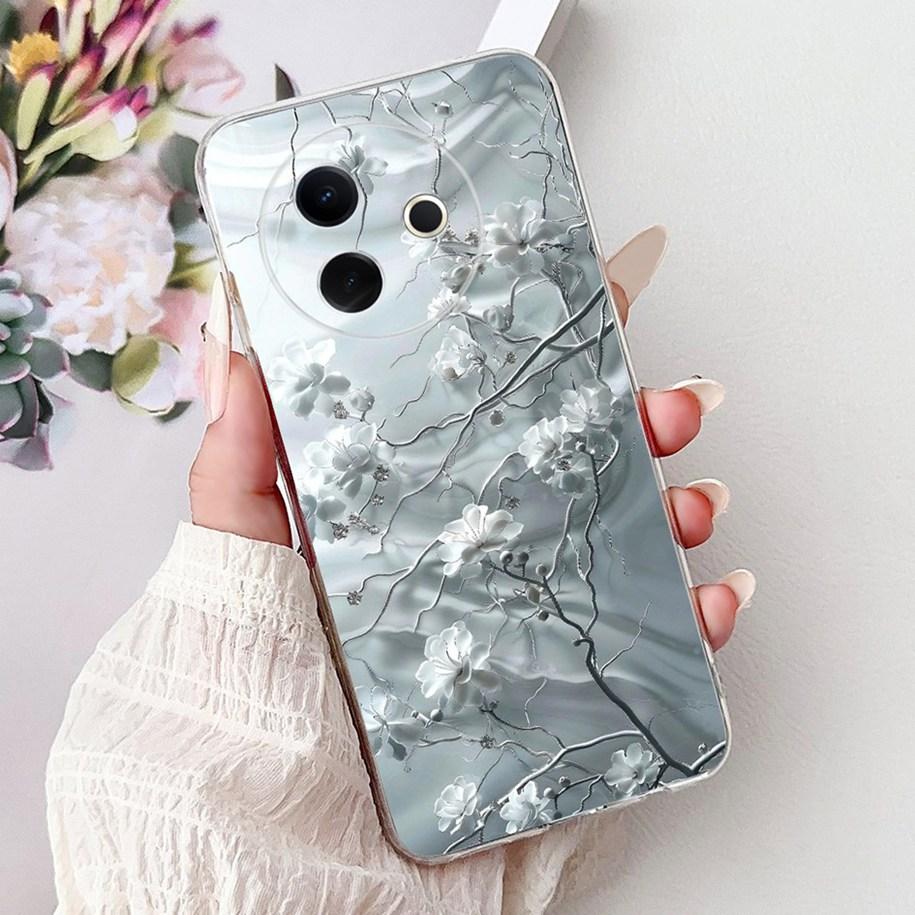 Case For Vivo Y39 Y300i 5G Cover V2436 V2444A New Fashion Flower Butterfly Soft Silicone Clear Cover For VivoY39 VivoY300i Funda