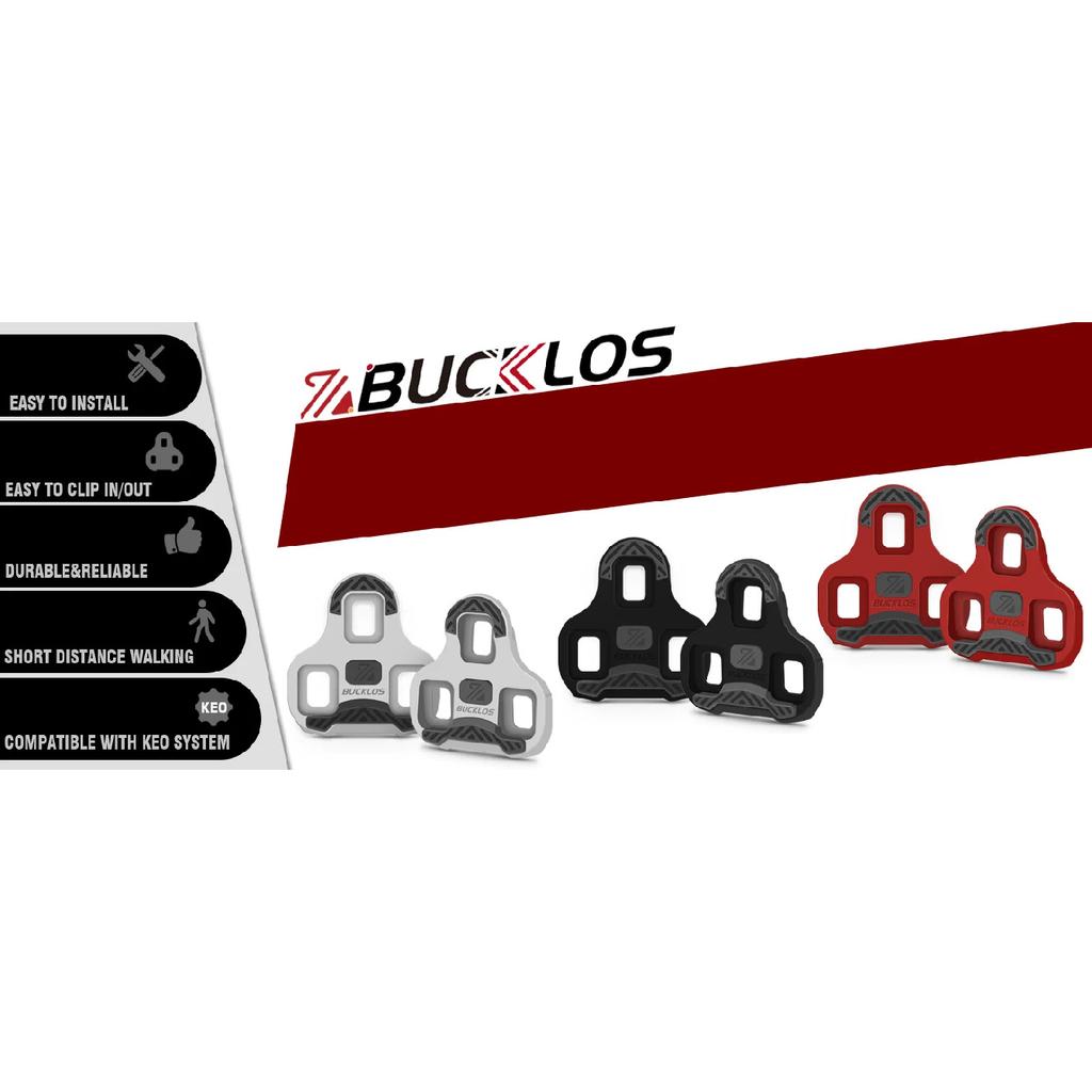 BUCKLOS Bicycle Self-Locking Pedal Cleats for LOOK KEO Professional Road Bike Pedals Shoes Cleat 0/4.5/9 Degree Float Cleats