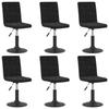 Chaises pivotantes de salle à manger, 6 pcs Noir, vidaXL Velours