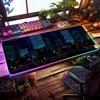 Пиксельная городская пейзажcl Коврик для мыши RGB Игровой коврик для мыши Настольный коврик HD Геймерский Большой светодиодный свет XXL Коврики для мыши