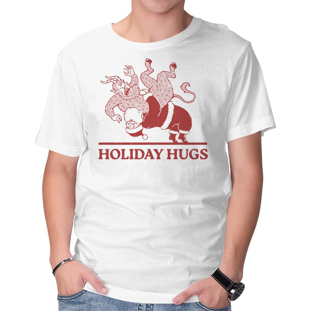 Unisex Crew Neck T-Shirt Holiday Hugs Graphic Short Sleeve Casual Tee