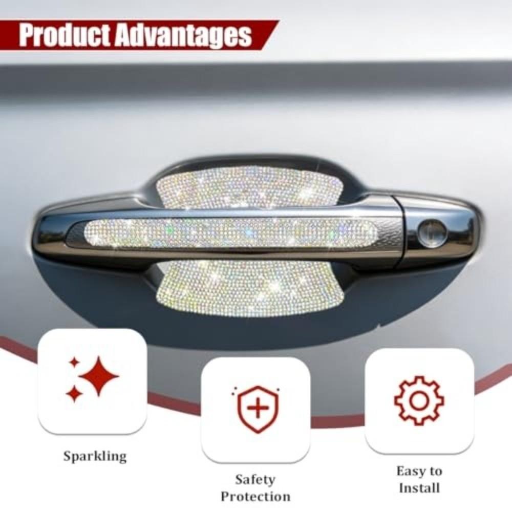 Scratch Resistant Vehicle Door Protector Bling Car Handle Decals For Auto Accessories