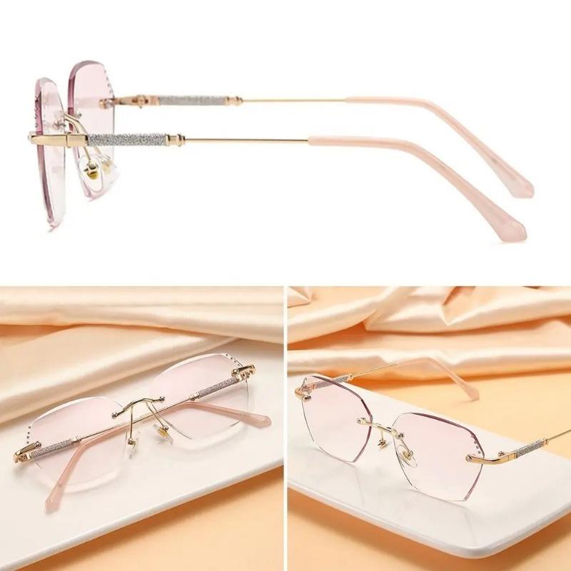 Женские роскошные очки для чтения без оправы. Удобные блестящие элегантные очки для защиты глаз. Ультралегкая оправа. Очки для компьютера. Очки с защитой от синего света.