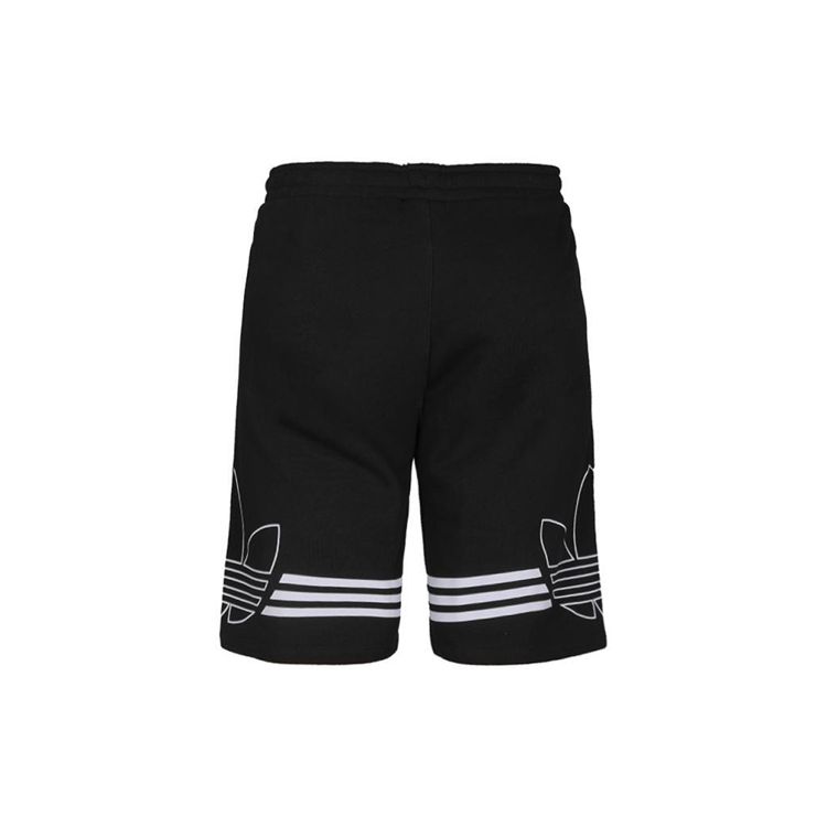 Adidas Хлопковые шорты со средней талией Originals Trefoil с крупным принтом, черные ED4696