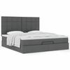Cadre de lit ottoman - 180x200 cm - Matelas inclus - Rangement sous le lit - Tissu gris foncé