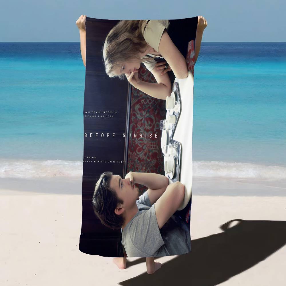 Classic Before Sunrise Anime Beach Swimming Towel Soft Absorbent Washcloth Children's Gifts for Kids Travel Camping Gym