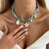 Resort Style Starfish Flower Pearl Shell Chain Necklace Set of 3 Layered Beach Boho Summer Vacation Dainty Jewelry Gift