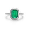 MODIAN 925 Silver Luxury Rectangle Emerald Cut Sparkling Ring Platinum Plated For Women Wedding Statement Jewelry Gift