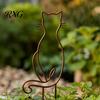 Plant Growth Support for Vines Cat-Shaped Trellis, 12 Inch Cute Animal Support, Decorative Monstera Hoya Philodendron Bird Deer Butterfly Metal