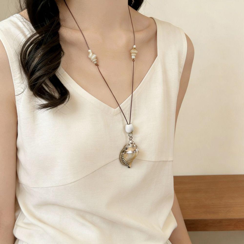 Bohemian Starfish Necklace Wax Rope Beach Vacation Jewelry Fashion Wax Rope Necklace Daily Wear