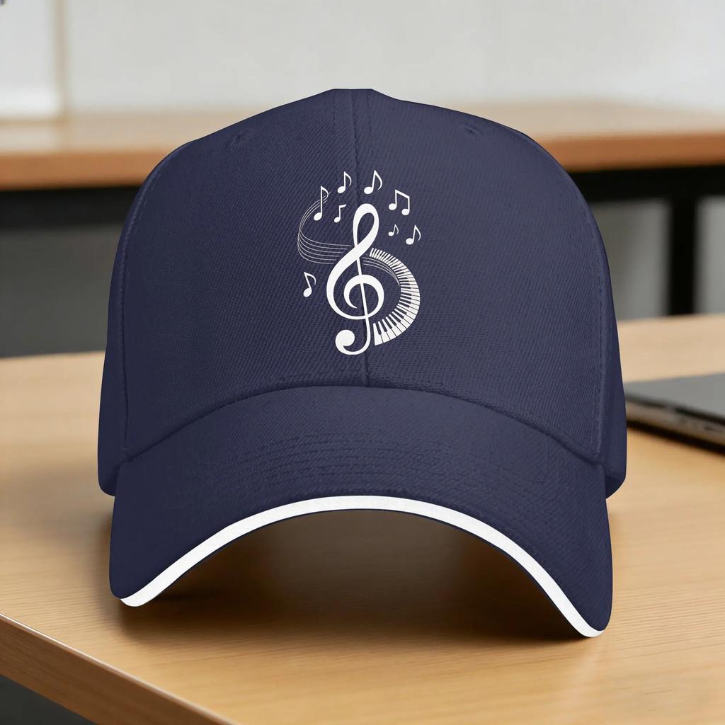Minimalist Piano Key Treble Clef Baseball Cap Tennis Skate Hot Sale Hip Hop Hats Women Unisex Fashion Custom Logo Snapback Cap