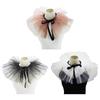 Victorian Vintage Mesh Neck Ruff Ruffle Collar Layered Clown Neck Collar Tie Cosplay Accessories for Women