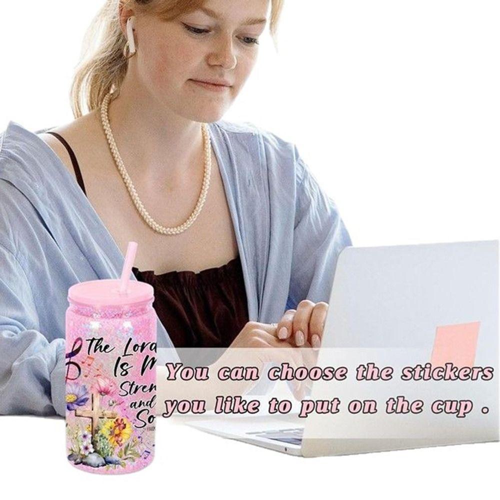 Creative 16oz Capacity Mason Jar Cups Break-Resistant Reusable Water Bottles Double Layers Snow Globe Tumbler Holiday Gifts